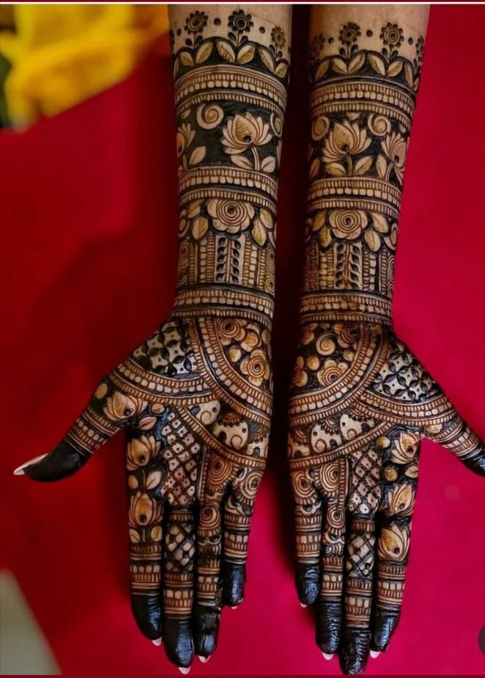 Flowers Full hand mehendi design