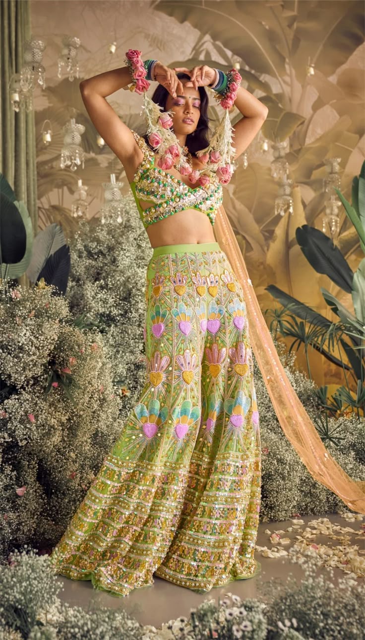 Heavily Embellished Blouse and Bottom