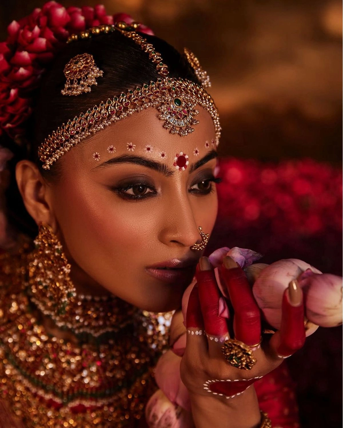 bridal head jewellery with kundan headband