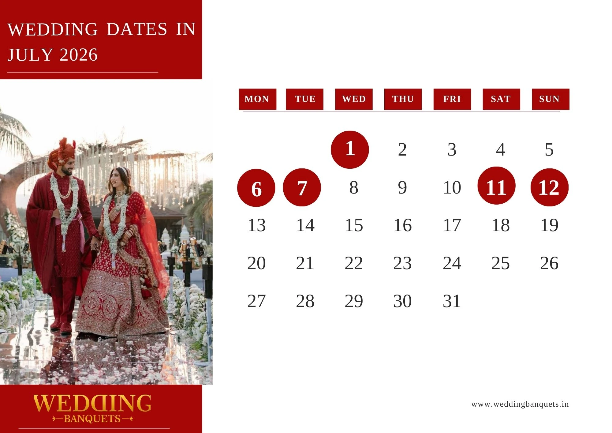 wedding dates in July 2026