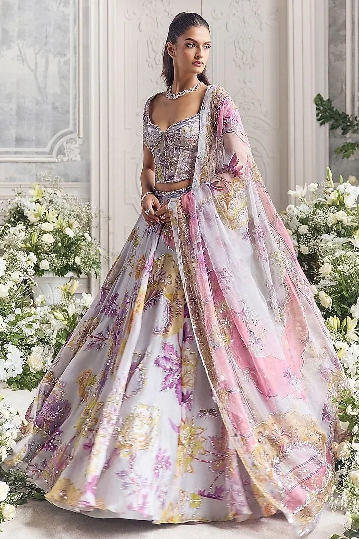 Multicolour bridal lehenga