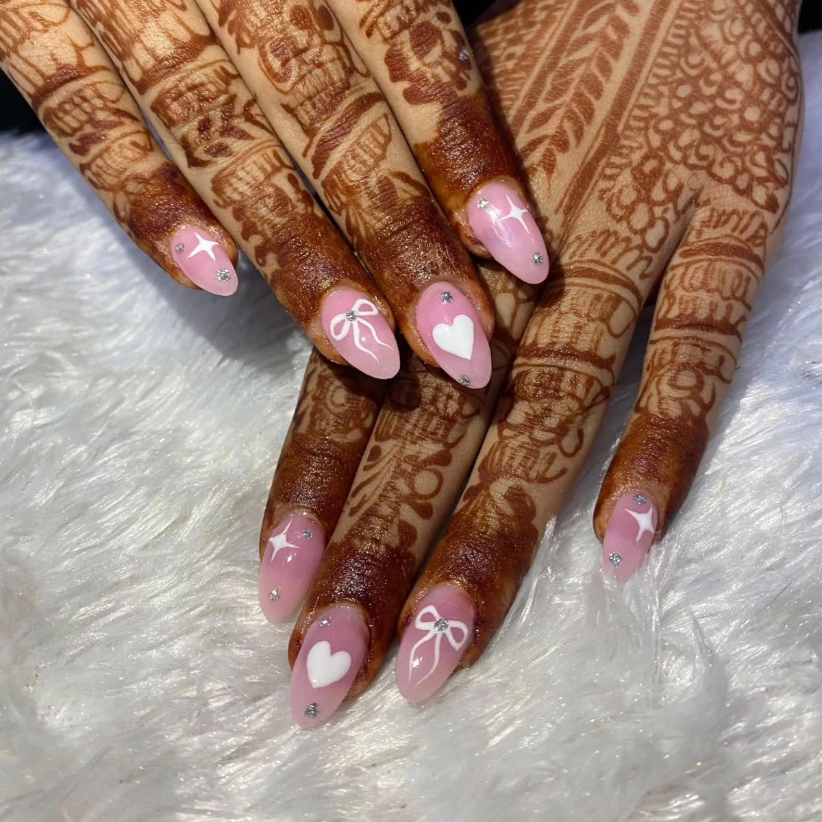 Simple bridal nail art