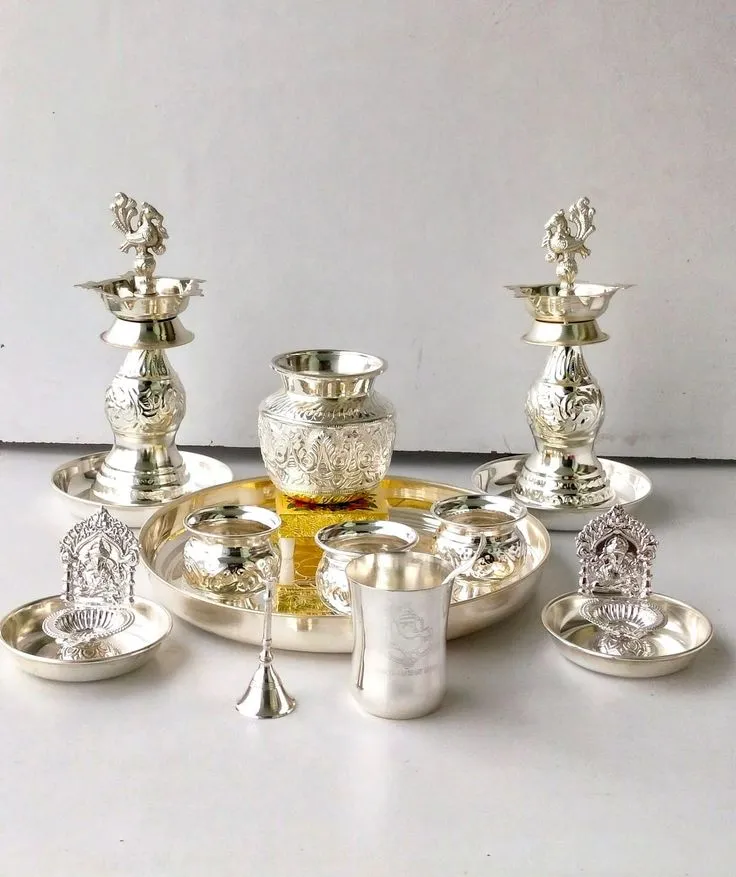 Silver Pooja Thali Set