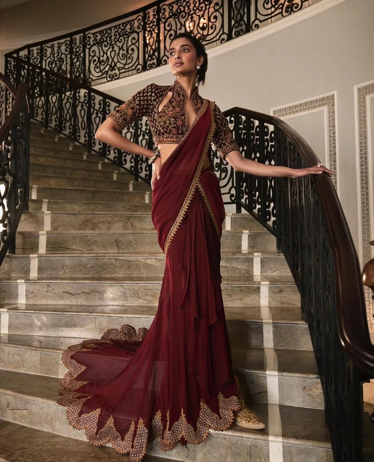 trending floor length saree