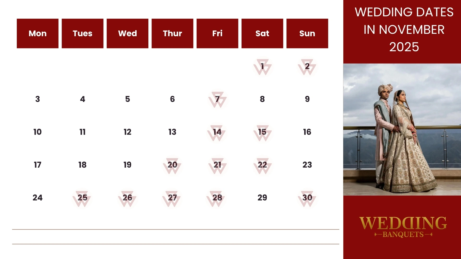 Marriage Dates in November 2025