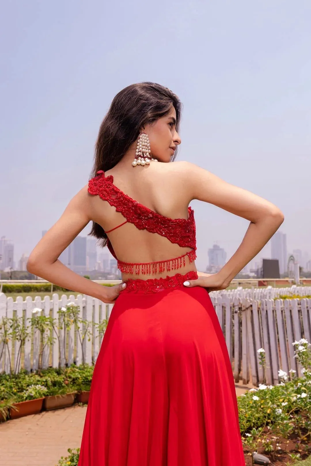 asymmetrical back blouse designs