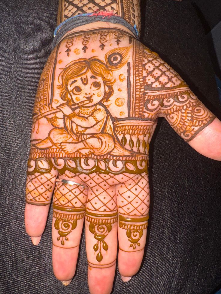 Animated Gods Mehndi Designs for Kids