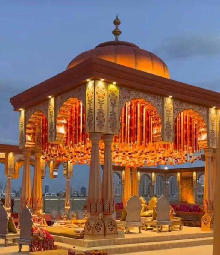 traditional hindu wedding stage decoration