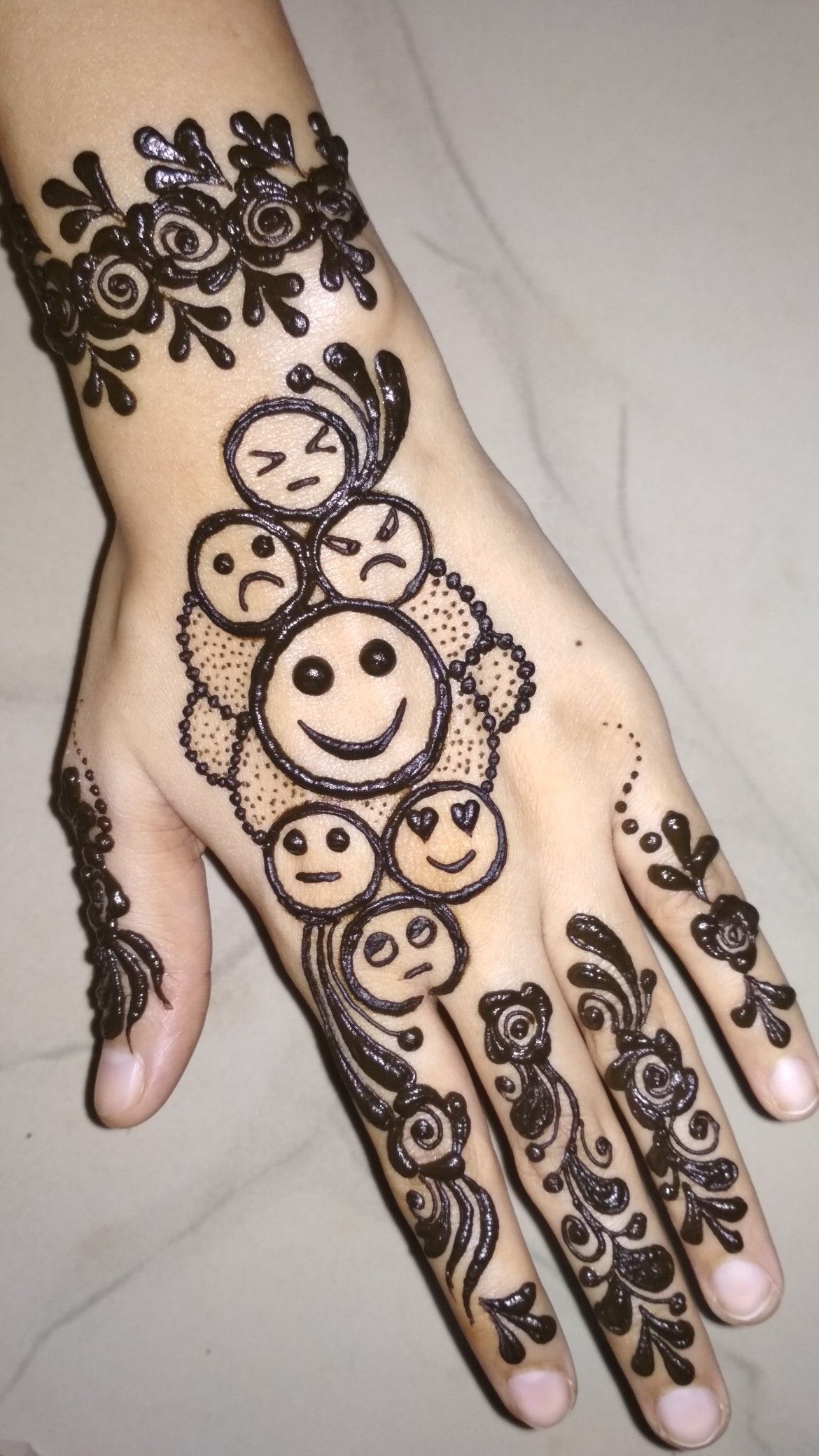 Smiley Mehndi Designs for Kids