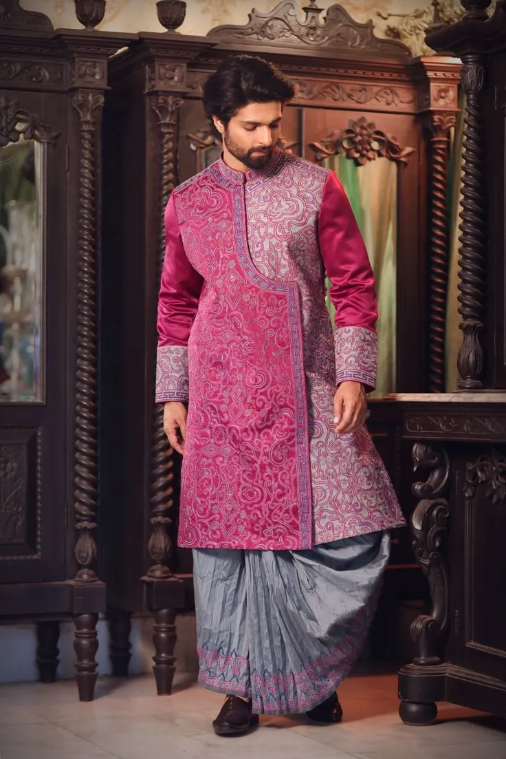 Pink Sherwani Colour Combination