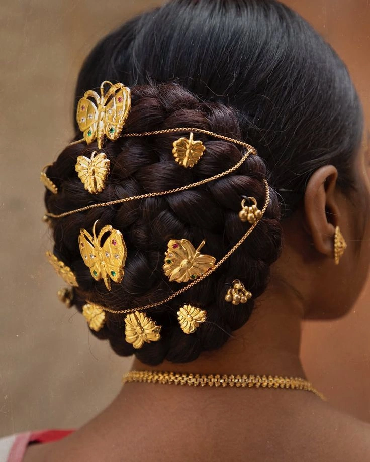 hair bun jewelry with traditional hair accessories for wedding