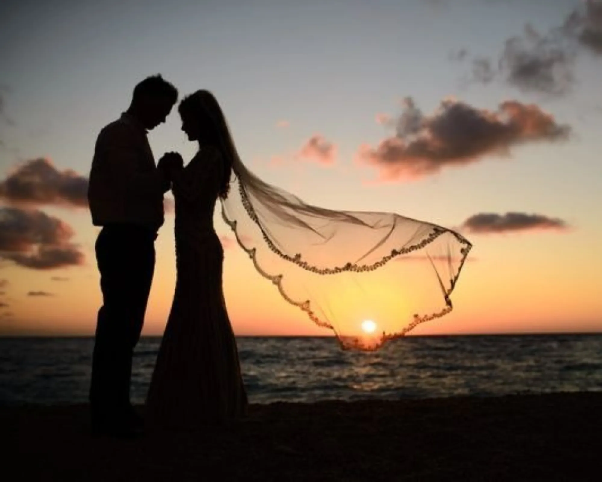 Sunset Silhouettes Embrace