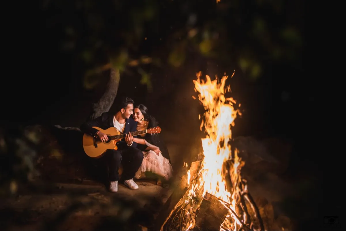 trending night pre wedding shoot