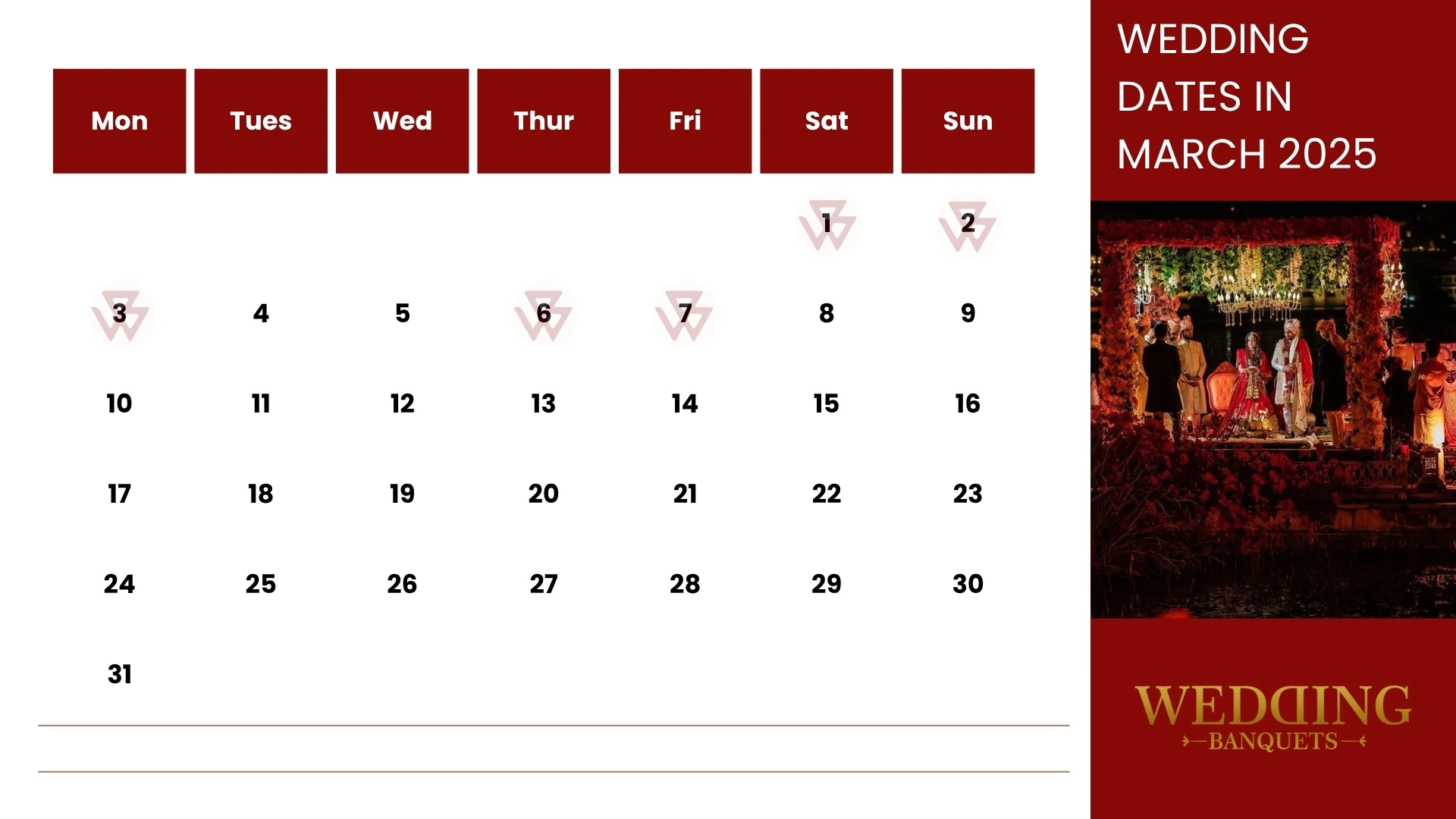 Marriage Dates in March 2025