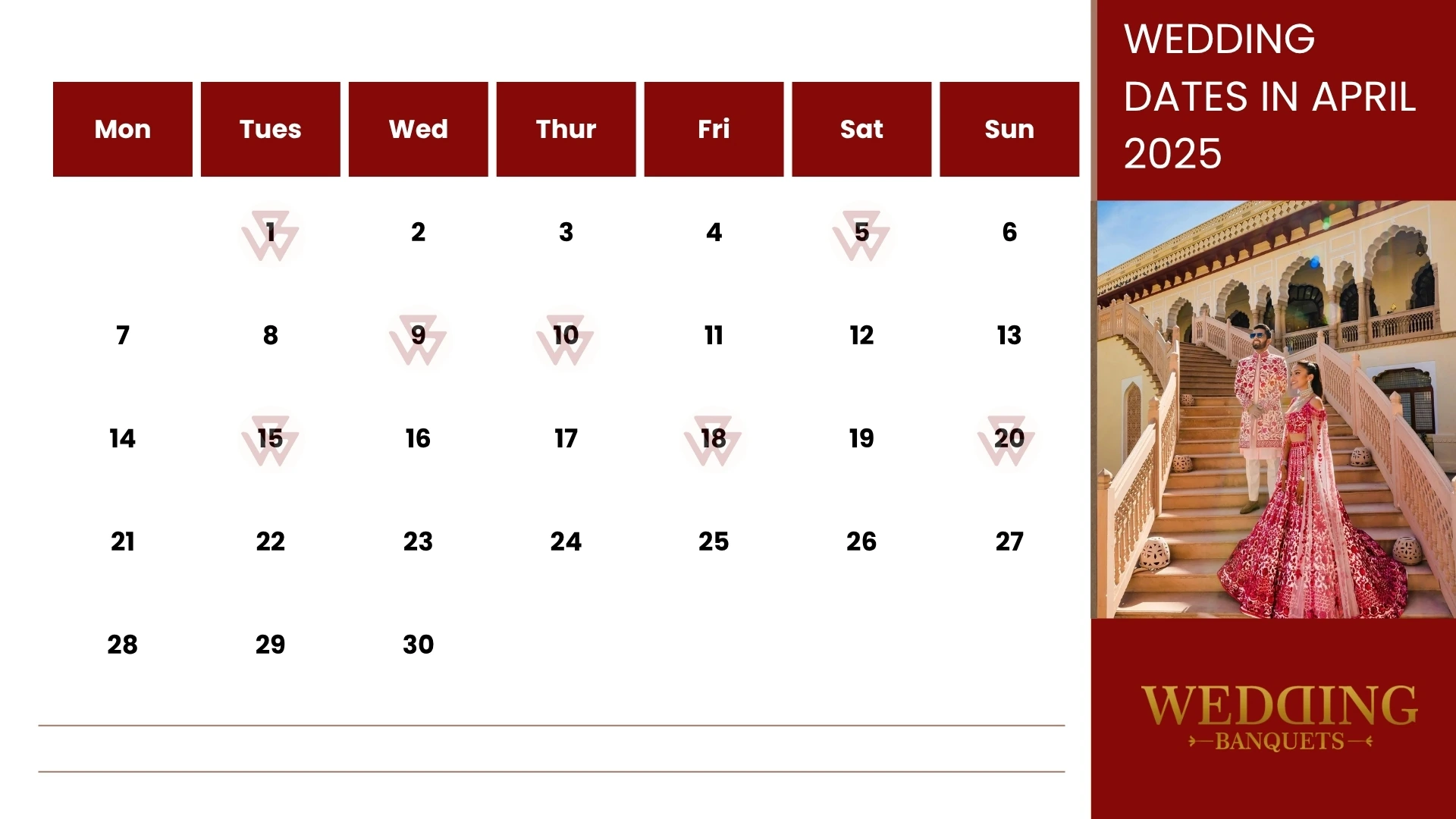 Marriage Dates in April 2025