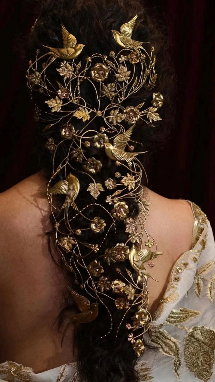 traditional hair accessories for wedding braid look