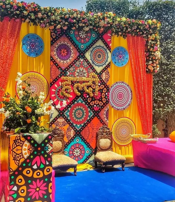 mandala haldi stage ideas