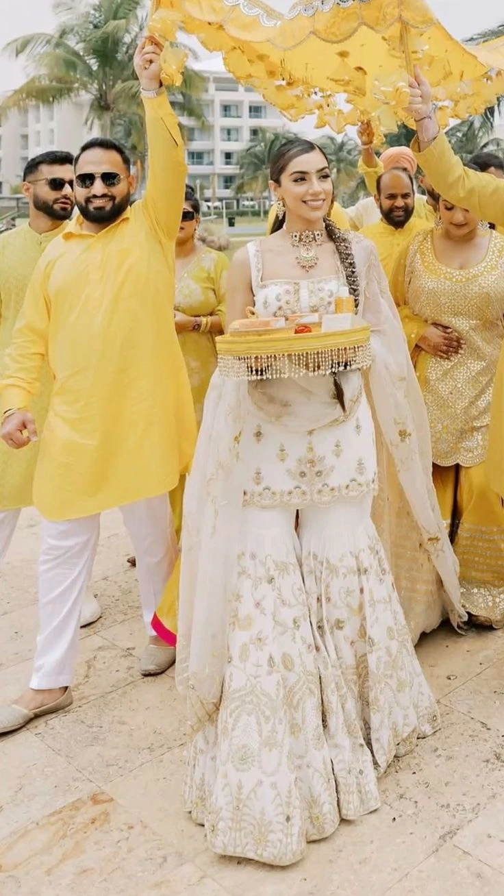 white outfit ideas for haldi function