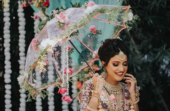 Umbrella bride entry