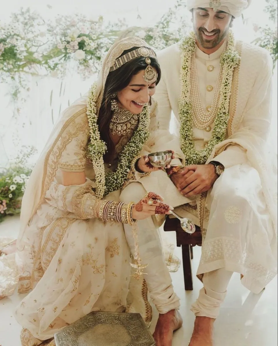 Alia Bhatt ivory bridal lehenga