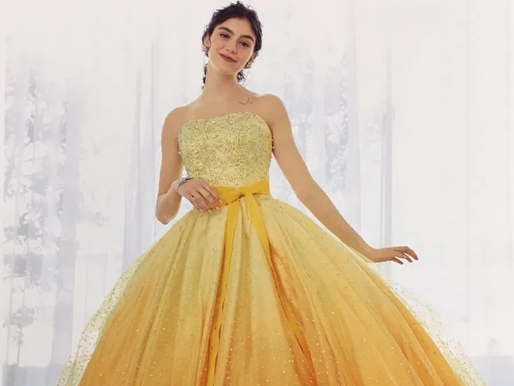 Yellow-Orange Ombre Anarkali
