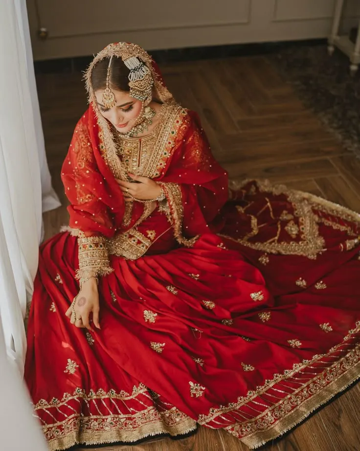 Pakistani flared bridal lehenga