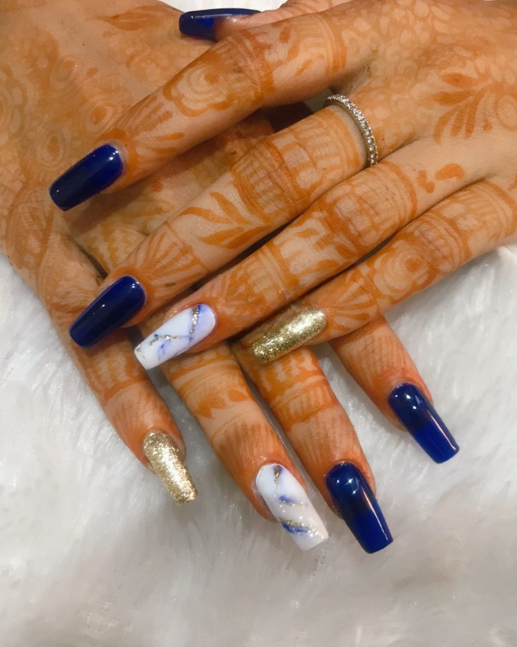Royal Blue nail art design