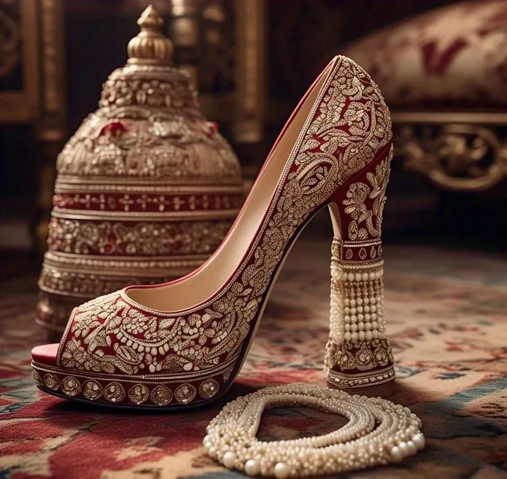 Traditional bridal heels