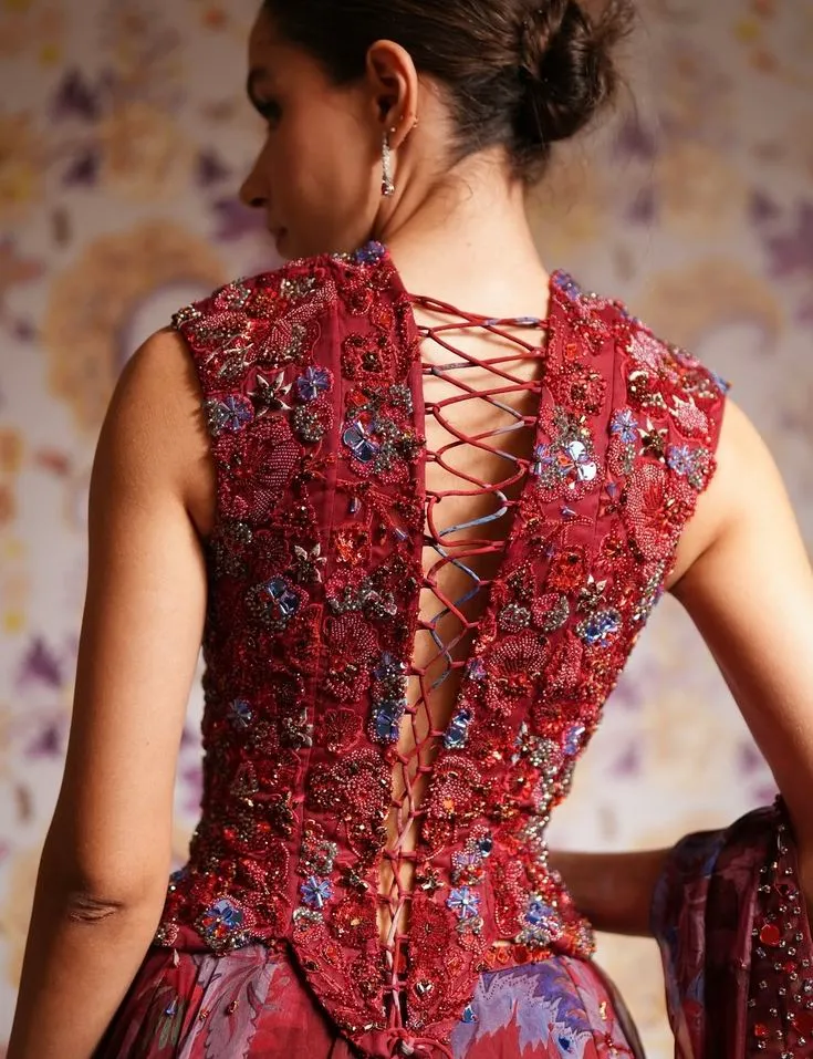 corset back blouse designs