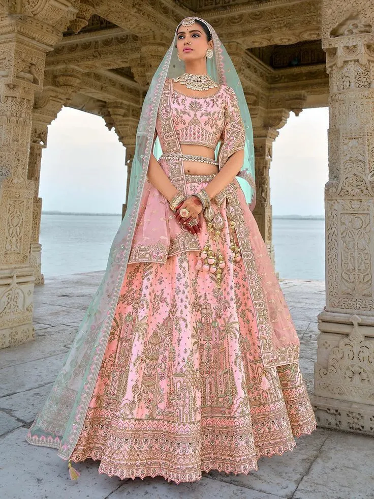 colour combination for bridal lehenga