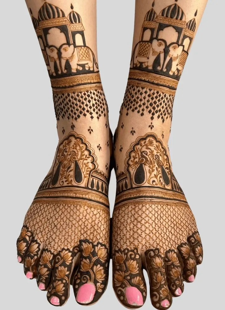 Rajasthani feet mehandi design
