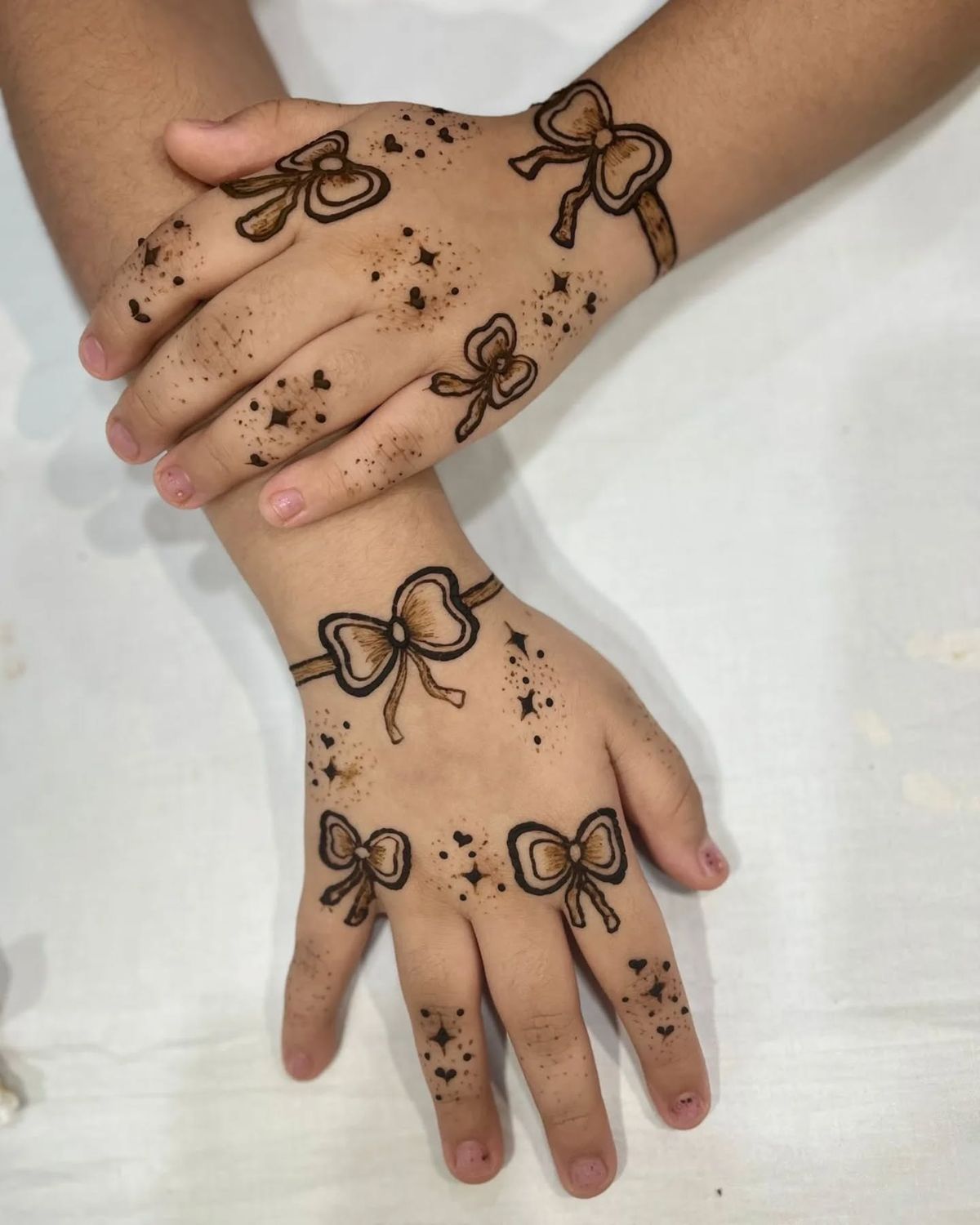 Cute Bow Henna Designs for Children