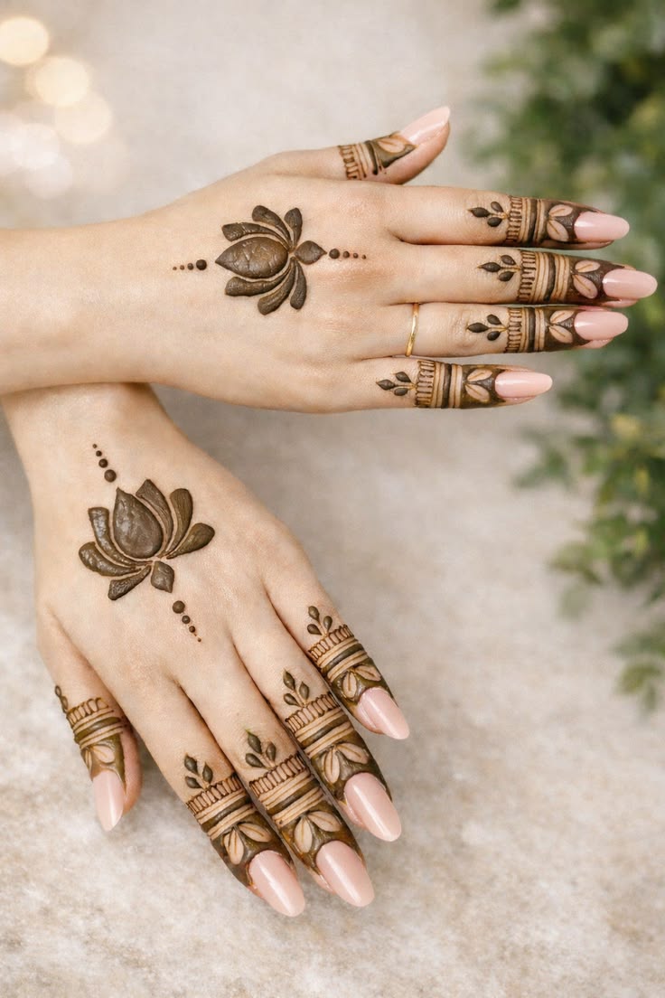 Pretty Floral Henna Styles for Kids