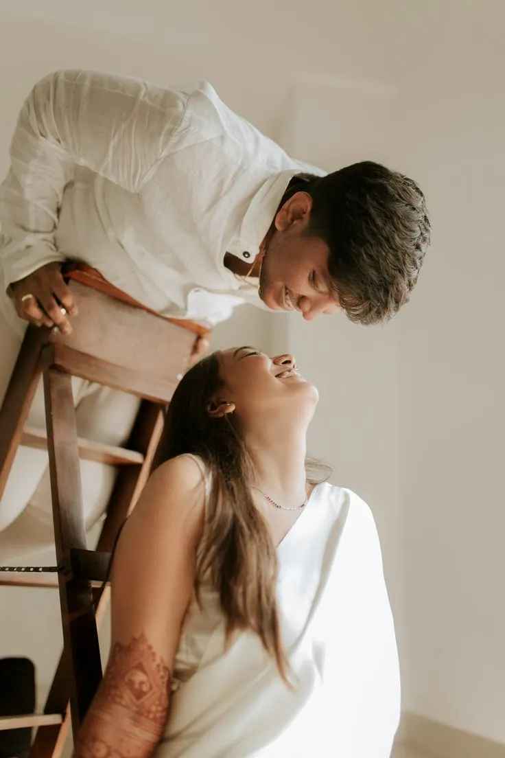 studio pre wedding shoot minimalist