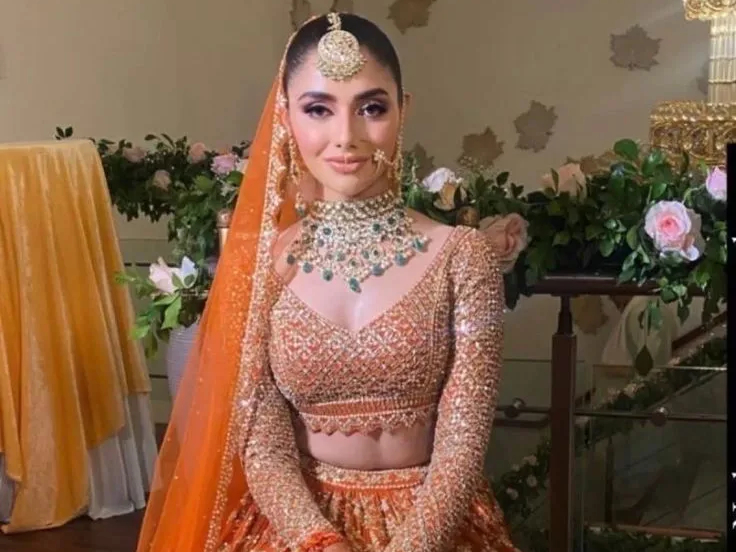 Orange Lehenga with Gold Embellishments
