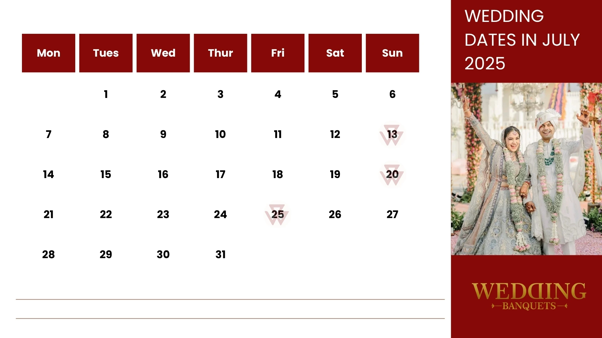 Marriage Dates of July