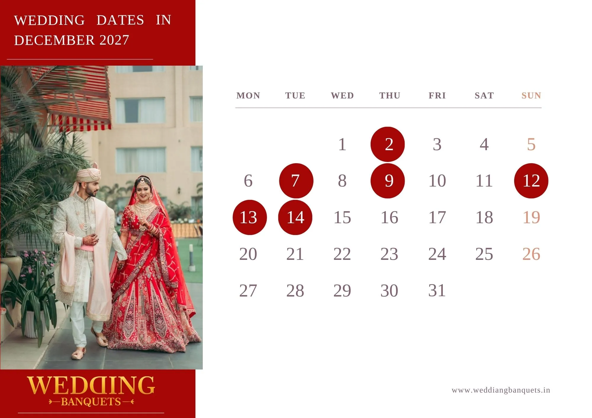 Hindu wedding dates december 2027