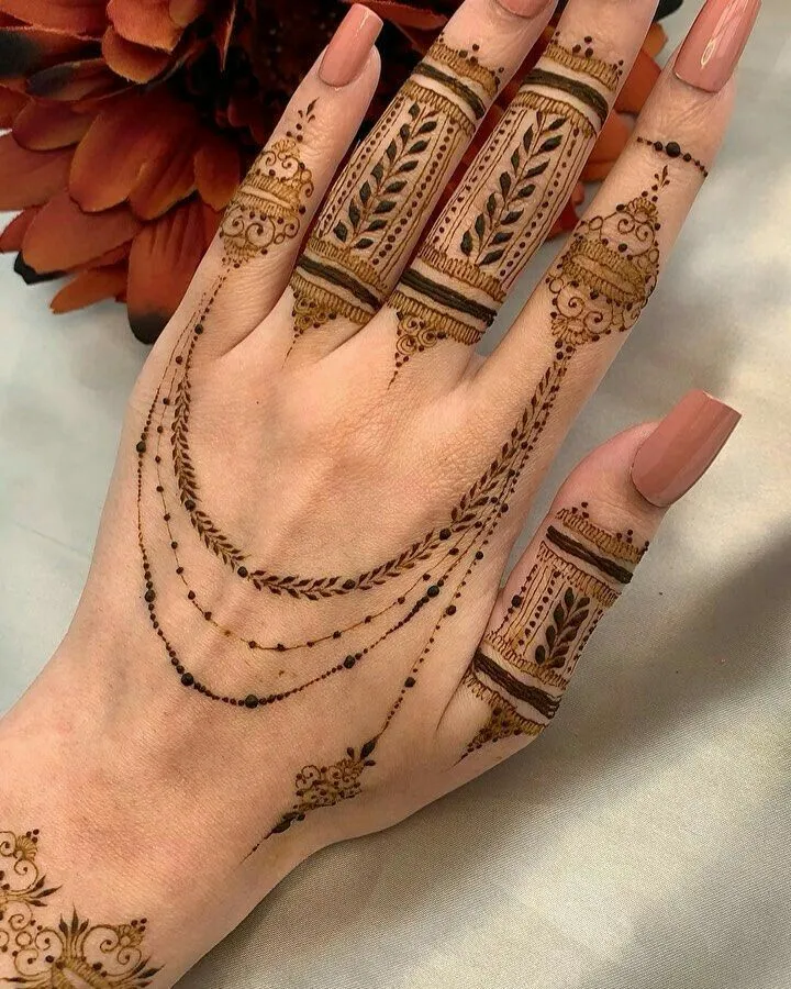 Back finger mehandi