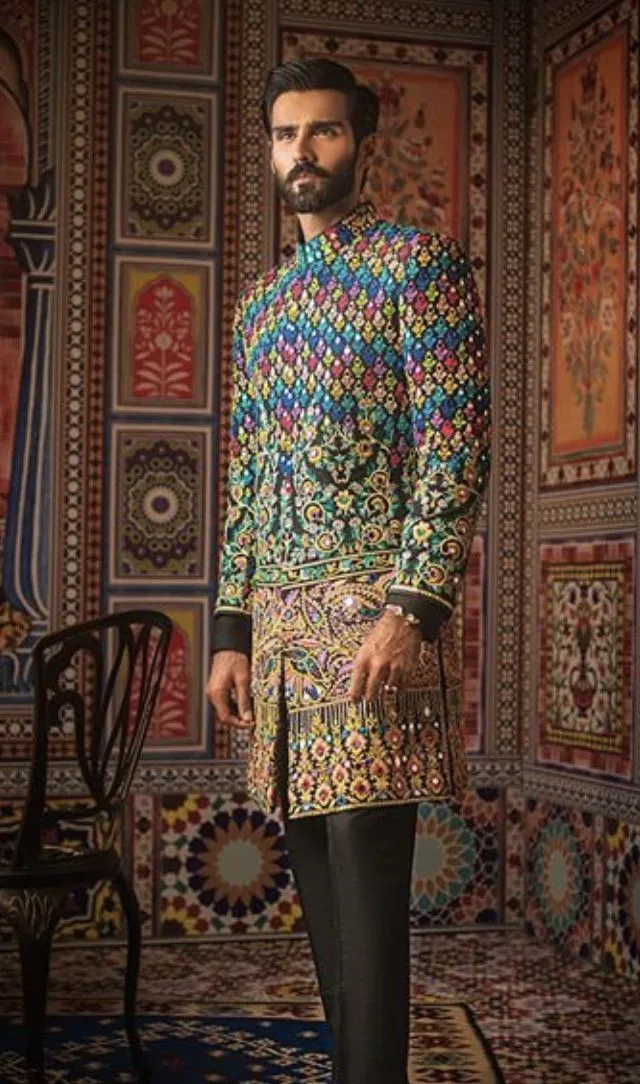Modern Bright Sherwani Colour Combination