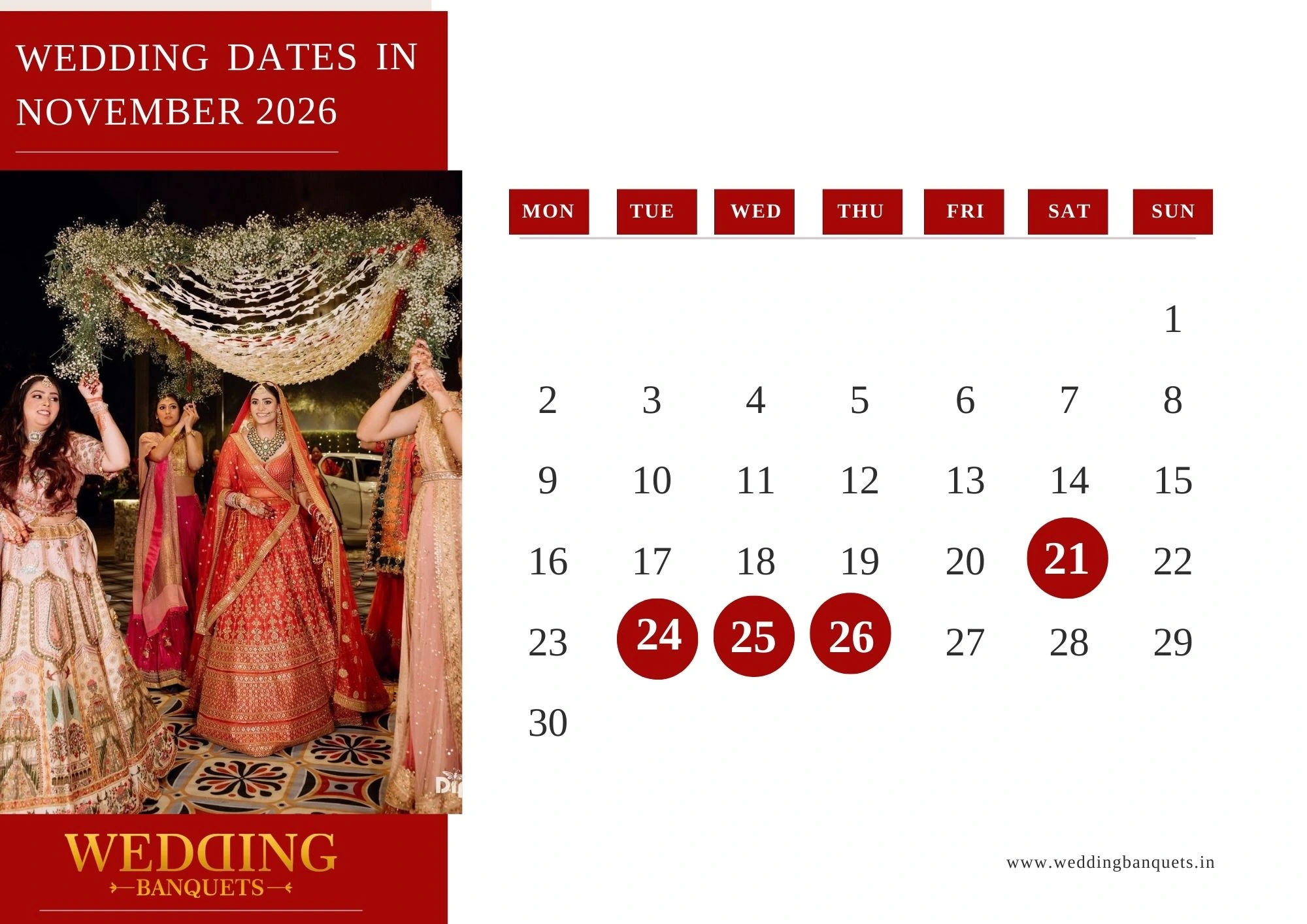 November wedding dates in 2026