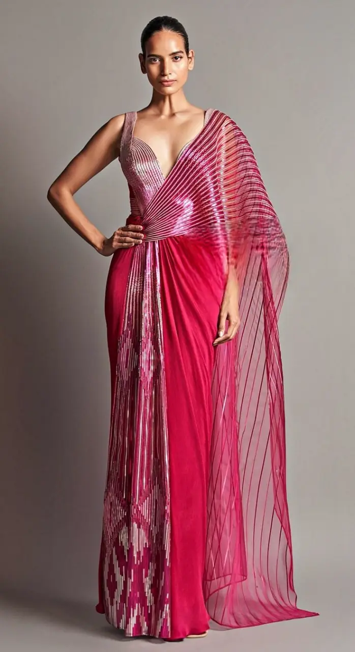 latest saree patter for wedding