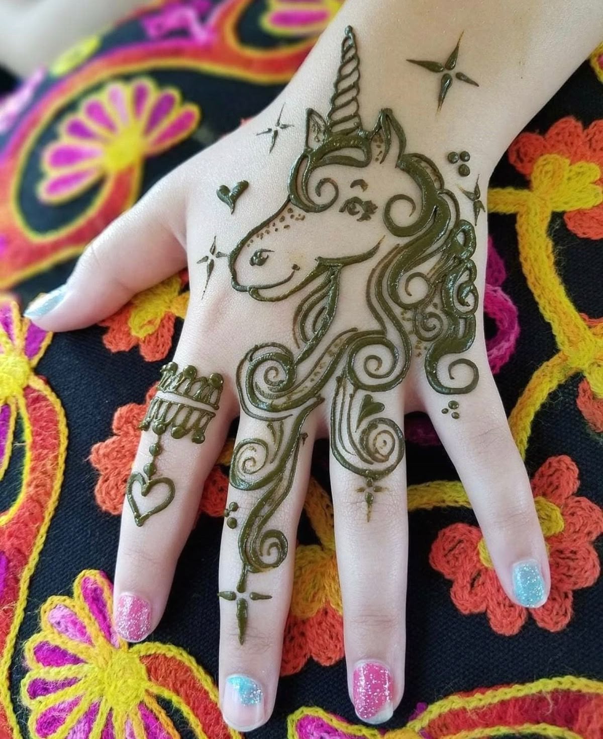 Mythical Character Mehndi Designs for Kids