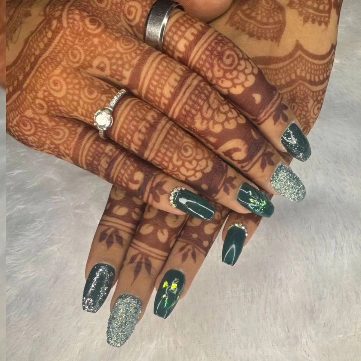 bridal nail art for short nails