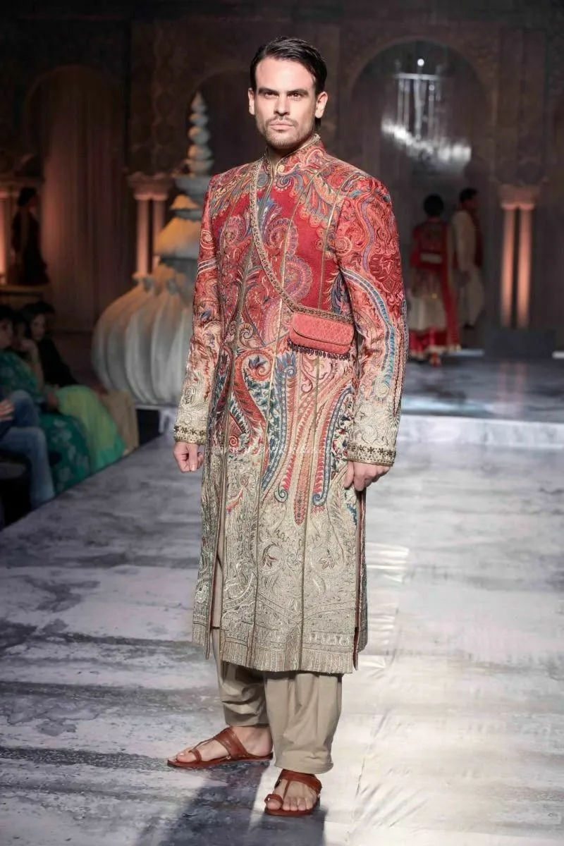 Red Sherwani for groom