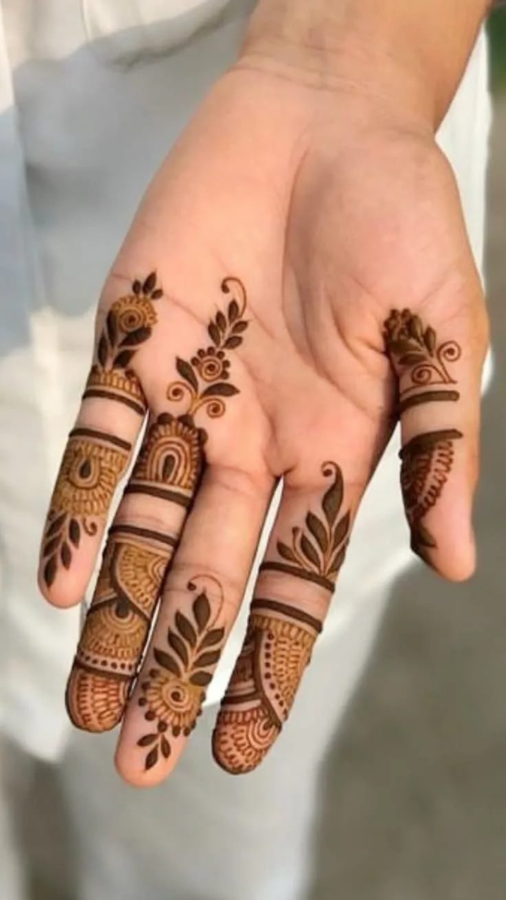 Front Hand Finger Mehandi Design