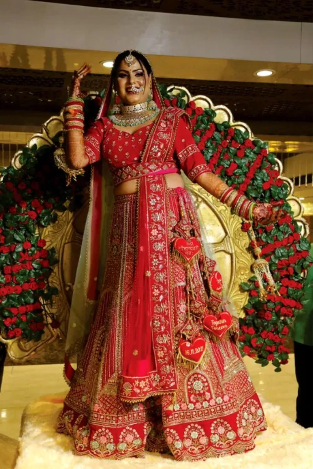Bridal lehenga with latkan tassels