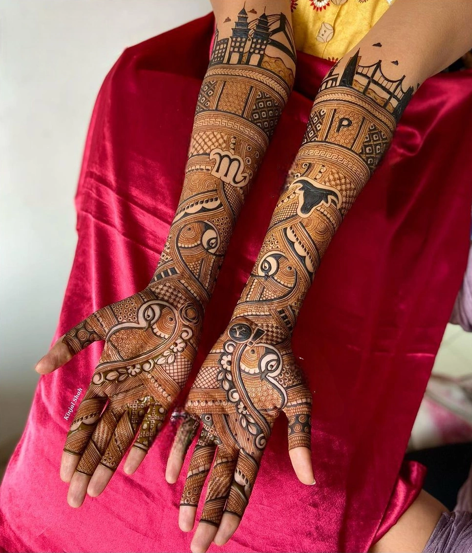 Unique bridal mehendi design