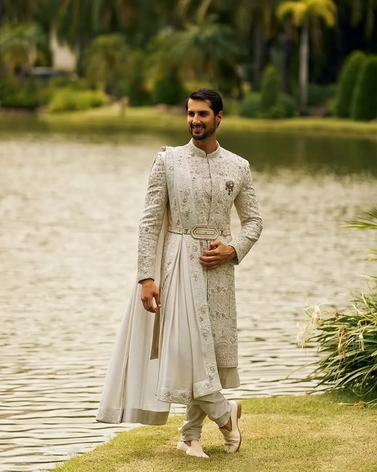 White sherwani