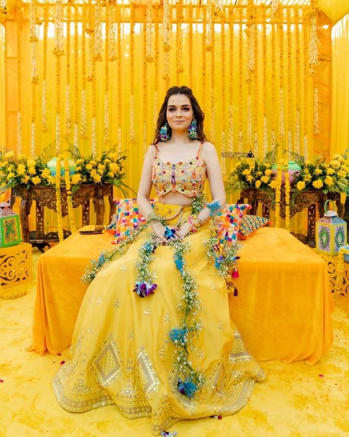 Haldi Dress with Fresh Floral