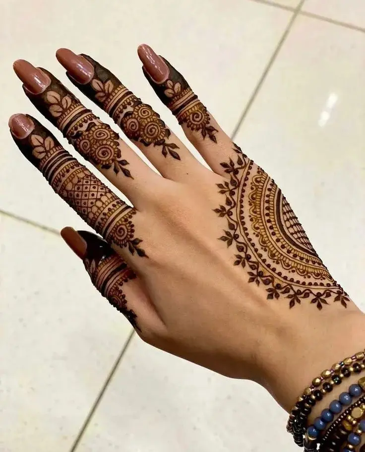Stylish finger mehandi designs